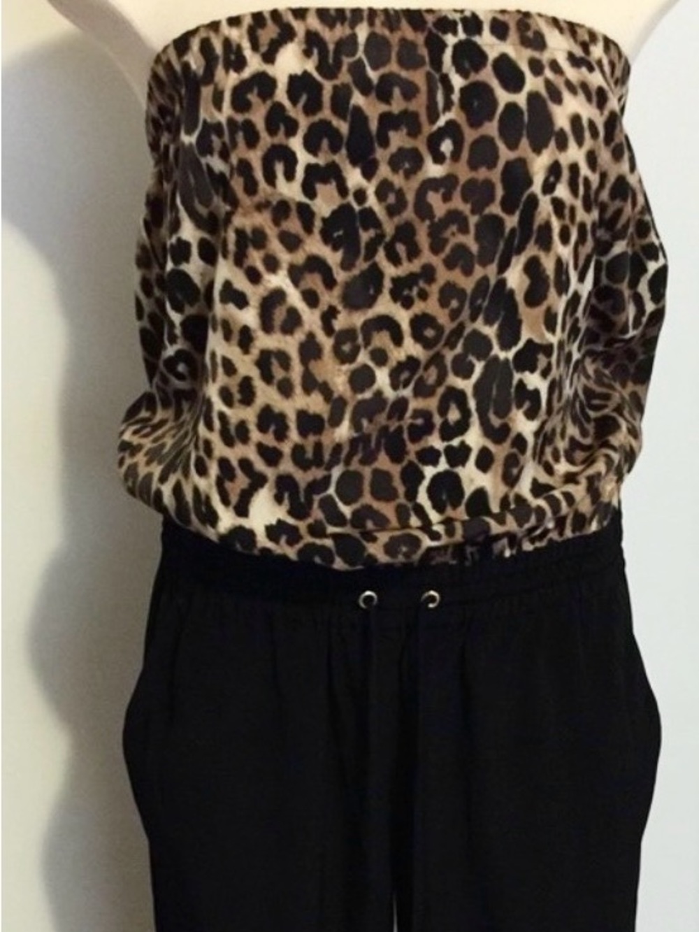 EXPRESS Leopard strapless jumpsuit - sz small New!